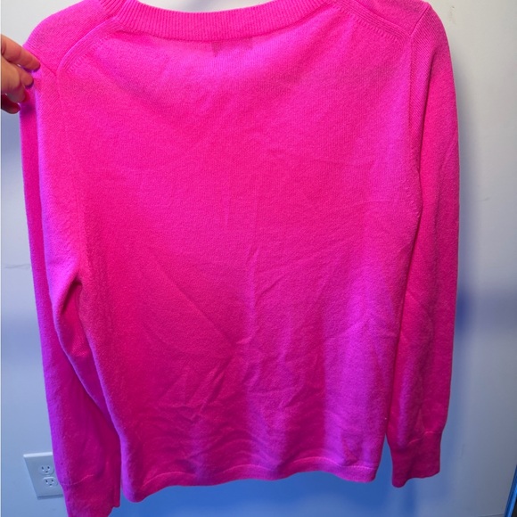 J.Crew Fuchsia 100% Cashmere Sweater XL Vibrant Pink Crewneck - Picture 7 of 11